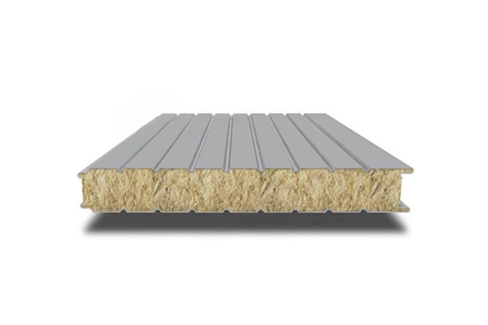 Сэндвич-панели для холодильных камер с минеральной ватой, 1000х120 мм, 0.5/0.5, Экостил (Ecosteel)